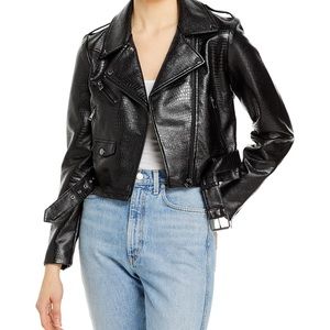 AQUA Croc Embossed Jacket - vegan leather